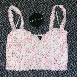 White fox corset tank(Weekend love bustier) size XS. Never worn/new with tags.